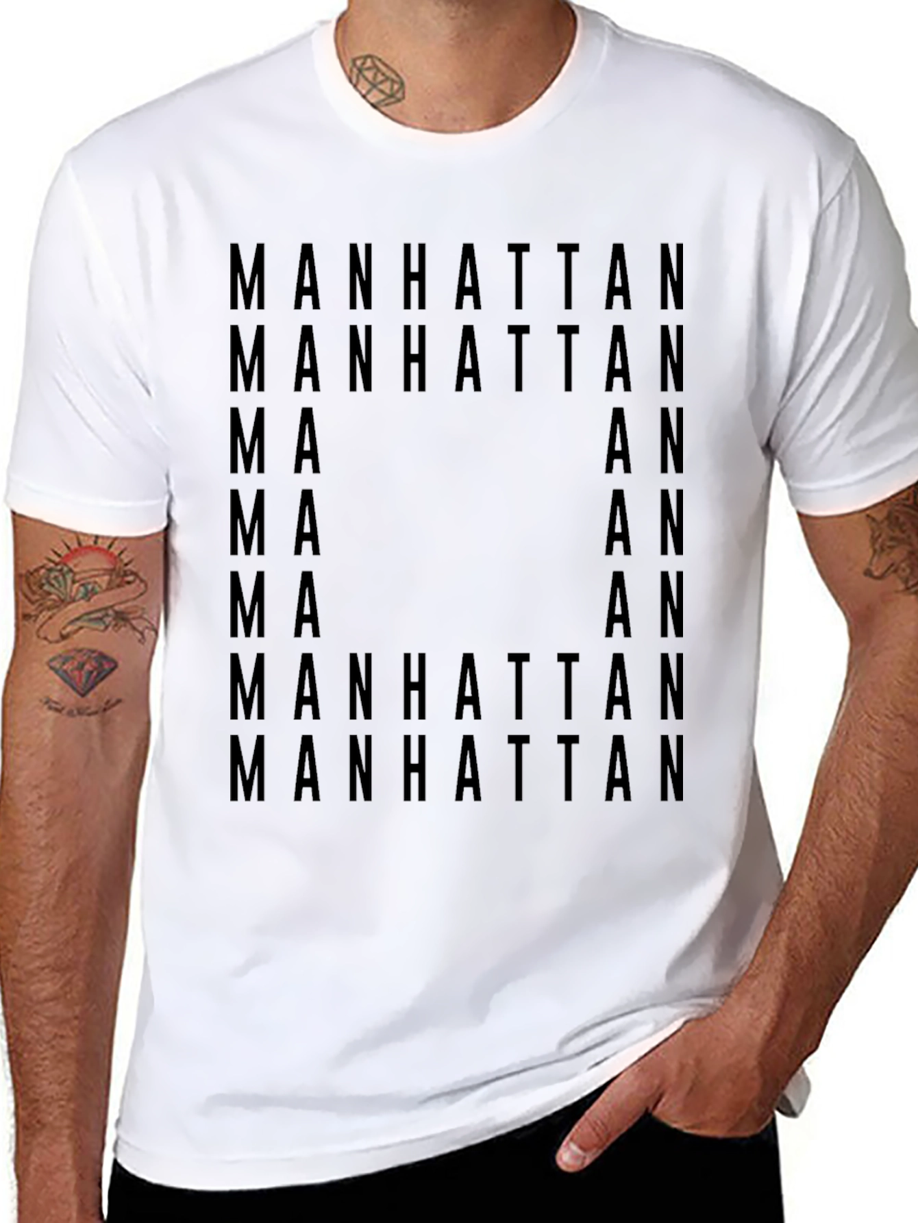 Manhattan Graphic Print Black T-Shirt