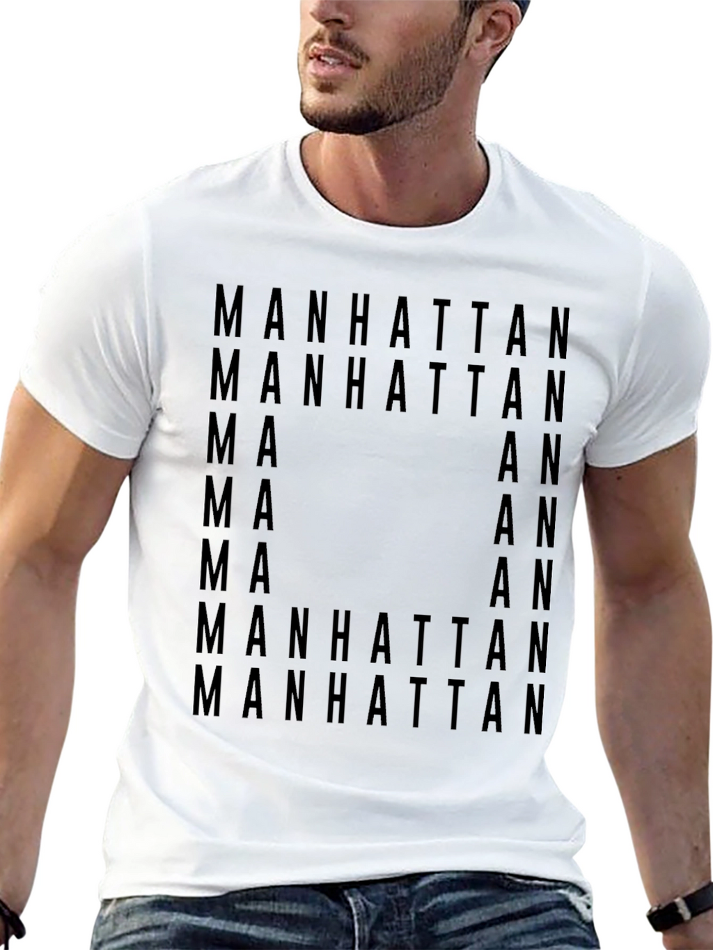 Manhattan Graphic Print Black T-Shirt