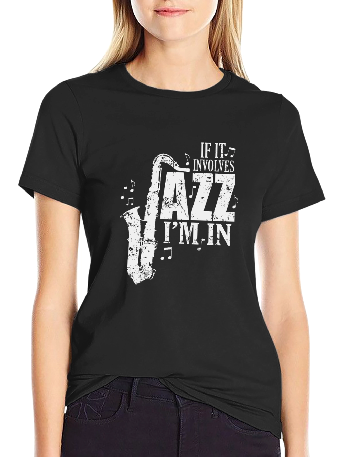 Jazz Saxophone Graphic Tee - If It Involves Jazz Im In