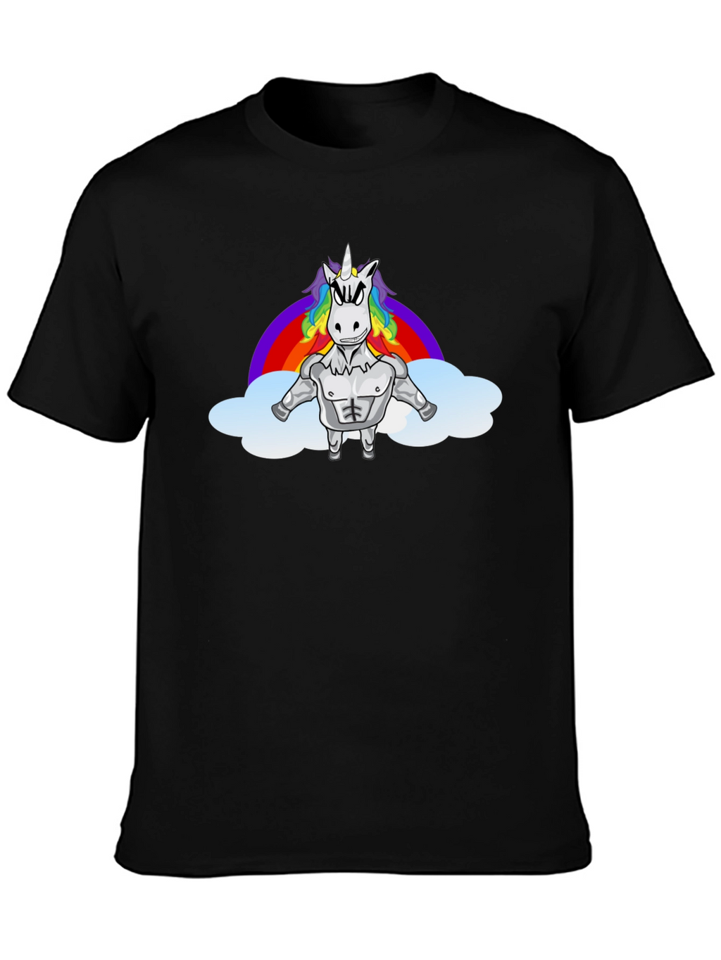 Unicorn Rainbow Graphic Tee - Black