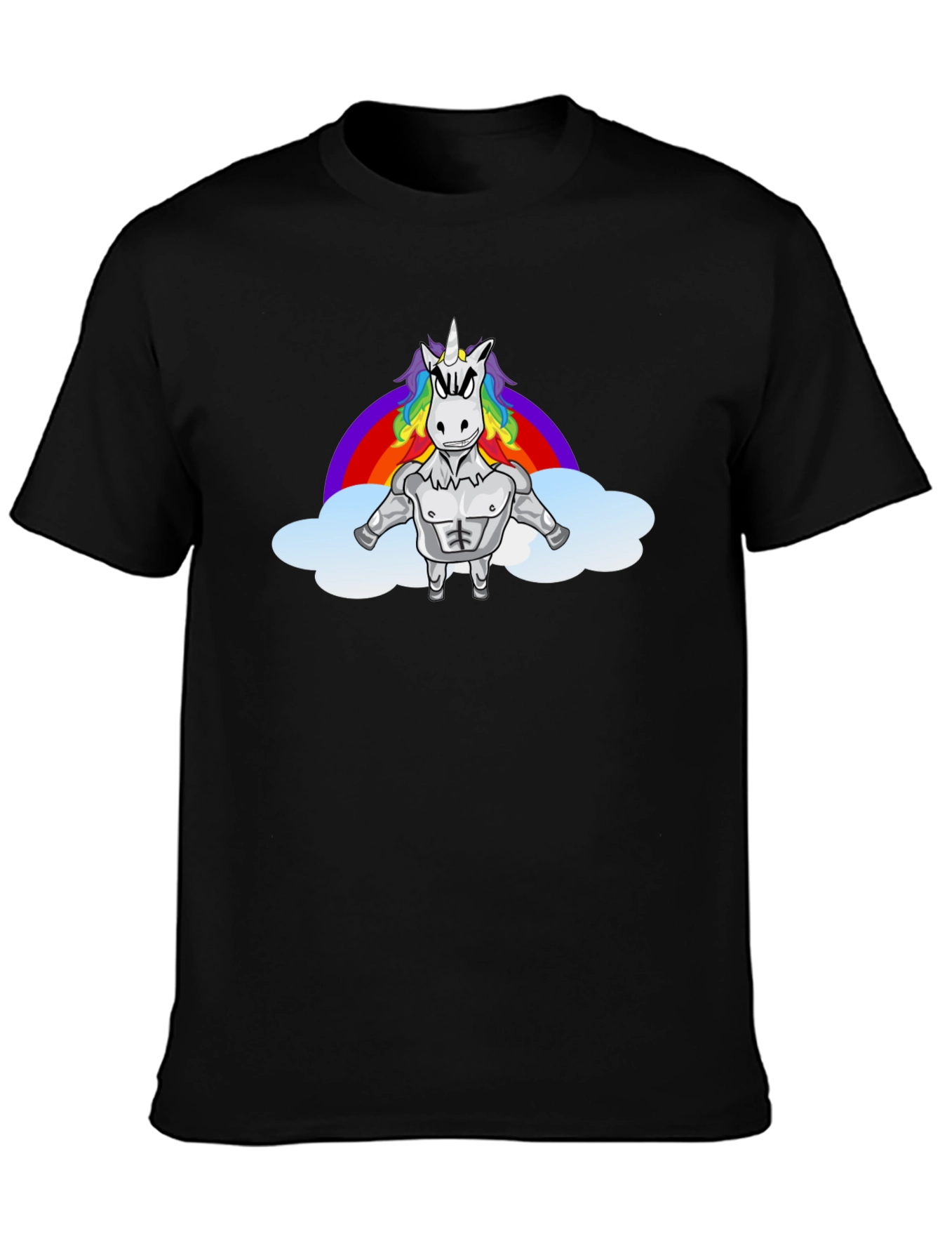 Unicorn Rainbow Graphic Tee - Black