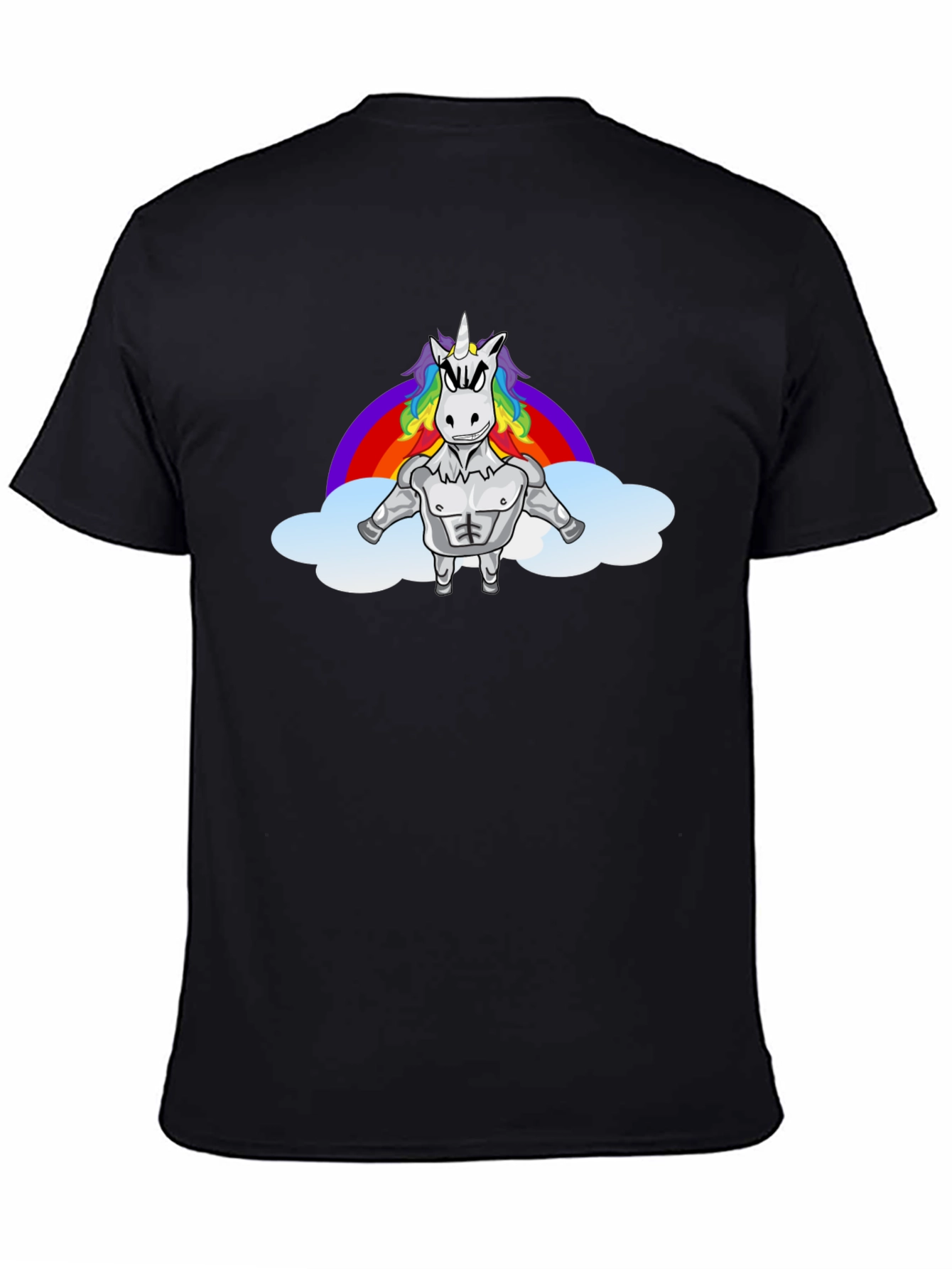Unicorn Rainbow Graphic Tee - Black