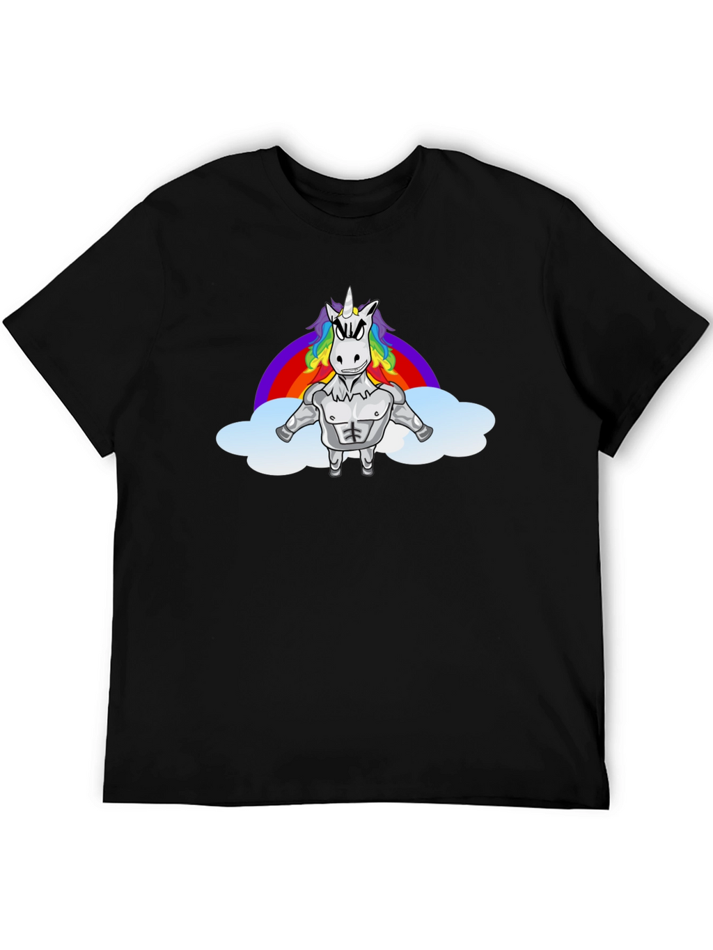 Unicorn Rainbow Graphic Tee - Black