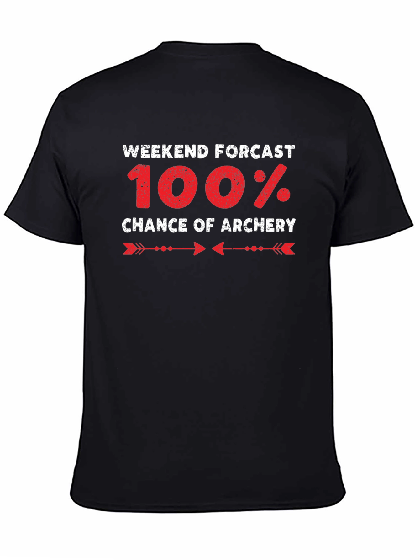 Archery Forecast T-Shirt - 100% Chance Weekend Fun