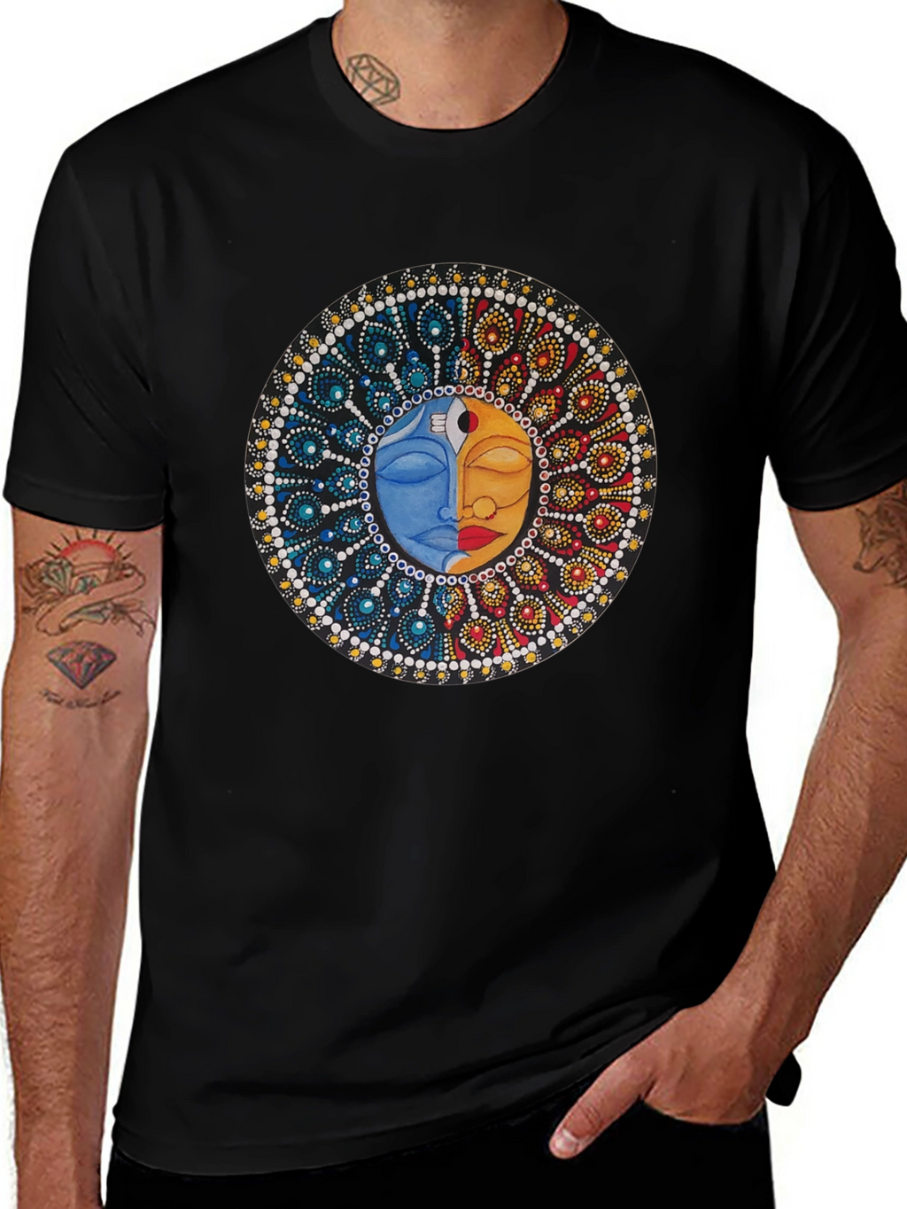 Yin Yang Sun Moon Graphic T-Shirt