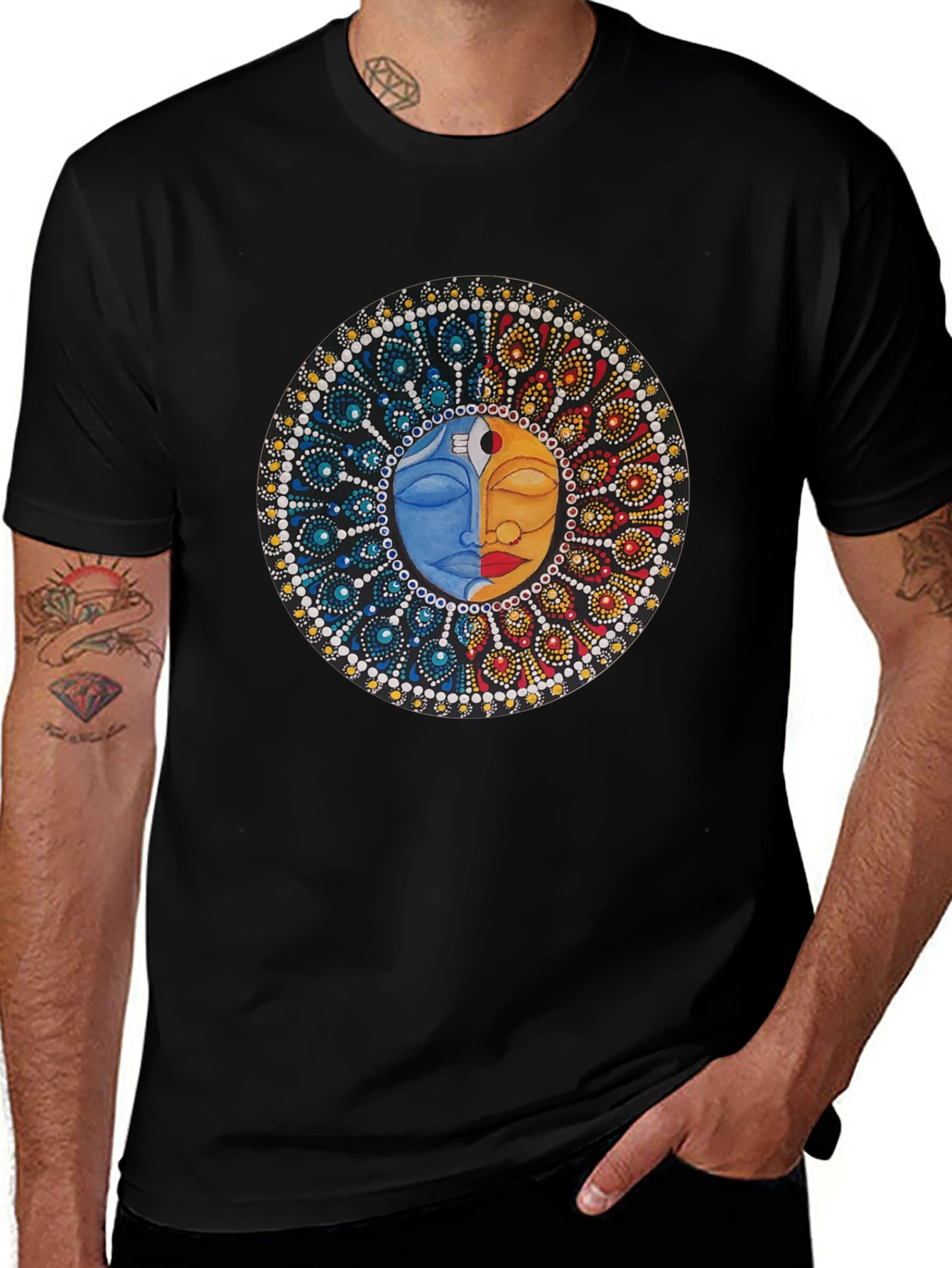 Yin Yang Sun Moon Graphic T-Shirt
