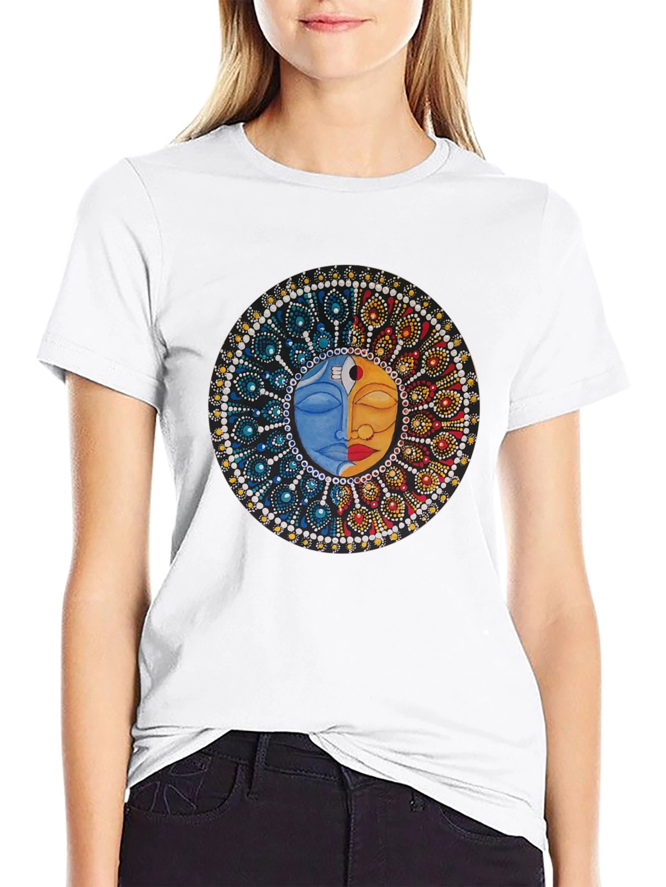 Yin Yang Sun Moon Graphic T-Shirt