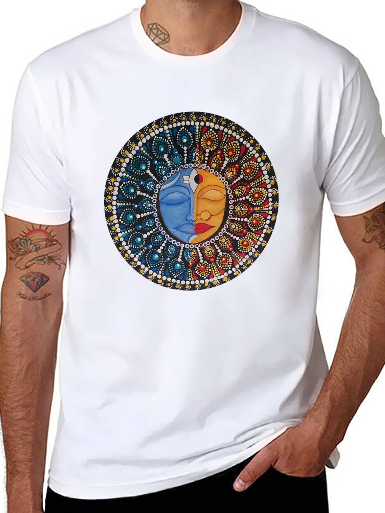 Yin Yang Sun Moon Graphic T-Shirt