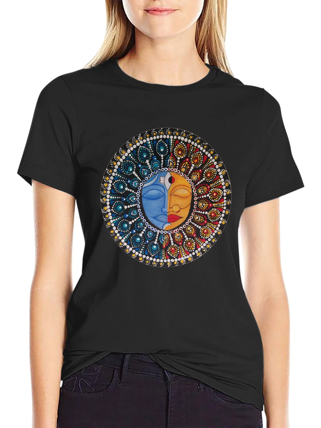 Yin Yang Sun Moon Graphic T-Shirt
