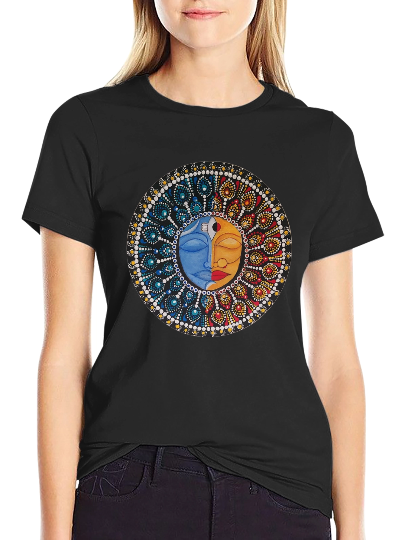 Yin Yang Sun Moon Graphic T-Shirt