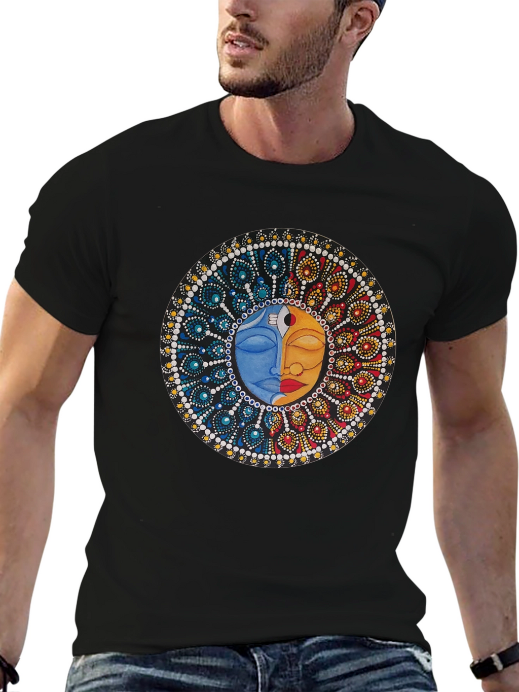 Yin Yang Sun Moon Graphic T-Shirt