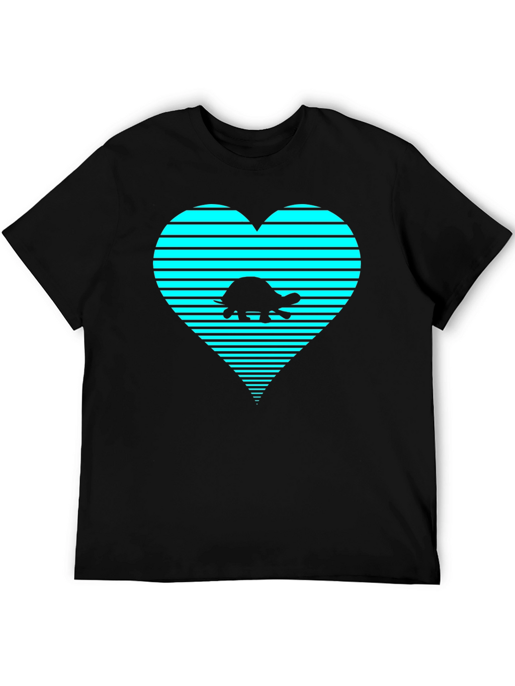 Turtle Heart Graphic T-Shirt - Black