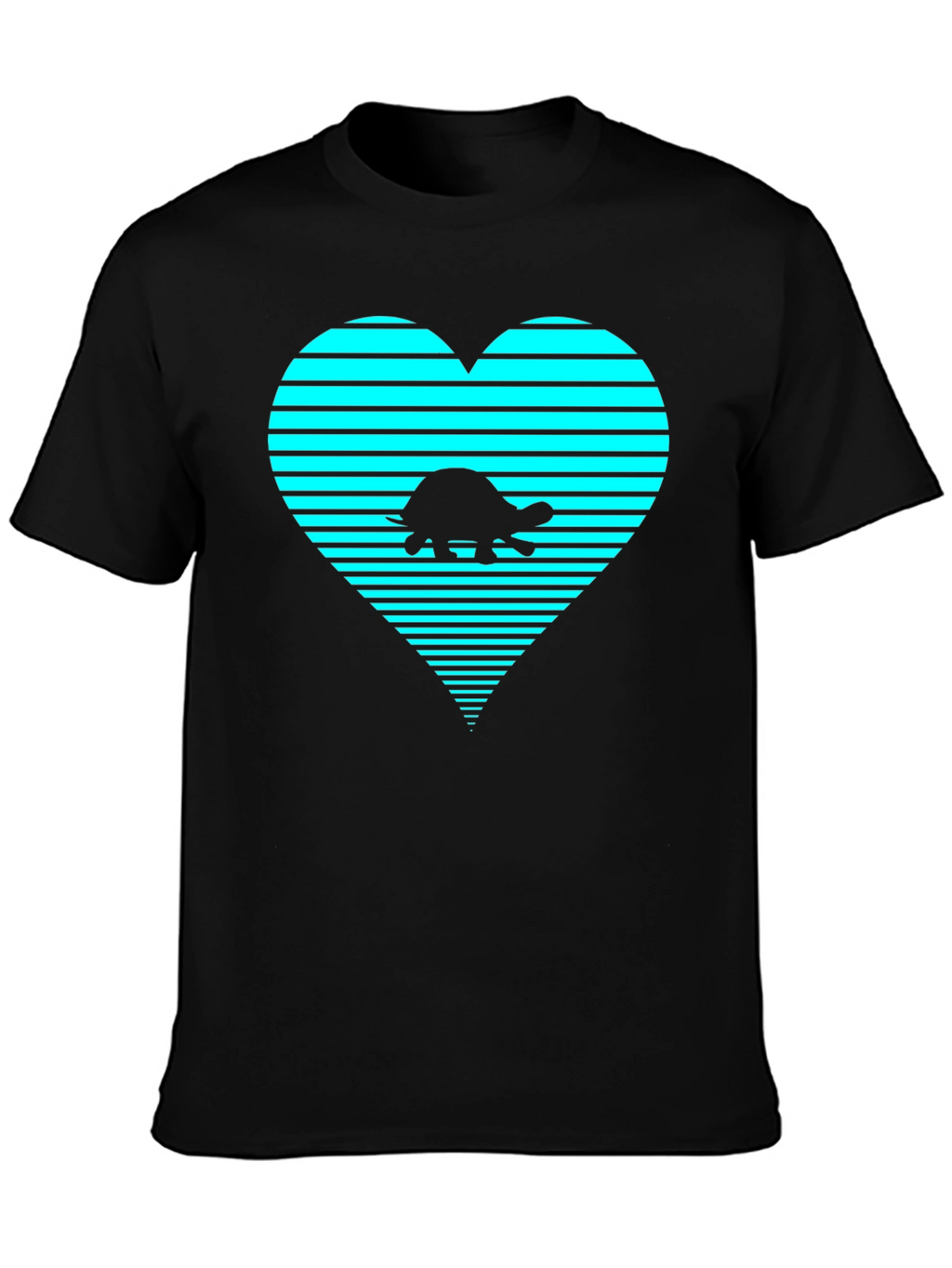 Turtle Heart Graphic T-Shirt - Black