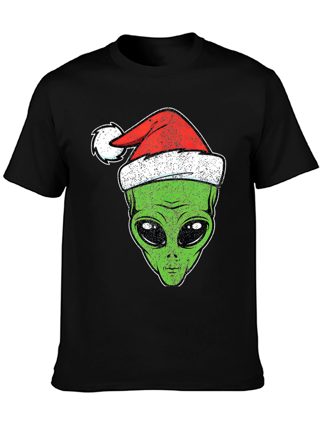 Alien Christmas Santa Hat Graphic Tee