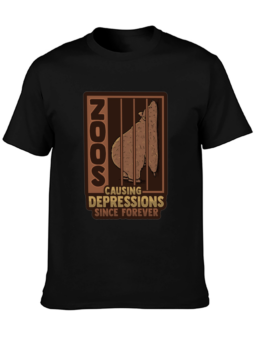 Zoo Depression T-Shirt - Bear Cage Design