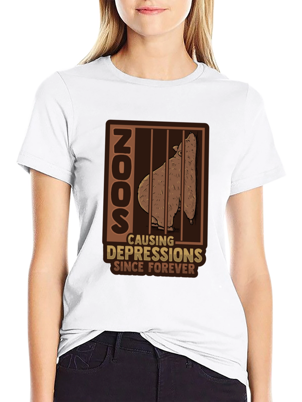 Zoo Depression T-Shirt - Bear Cage Design