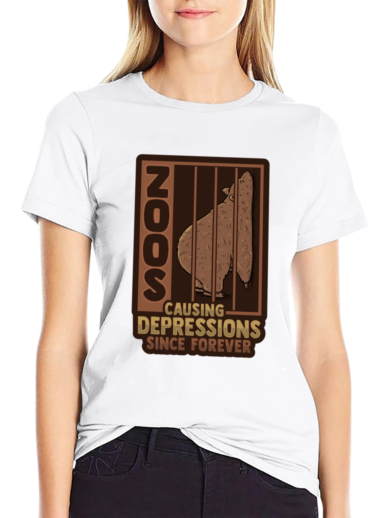 Zoo Depression T-Shirt - Bear Cage Design