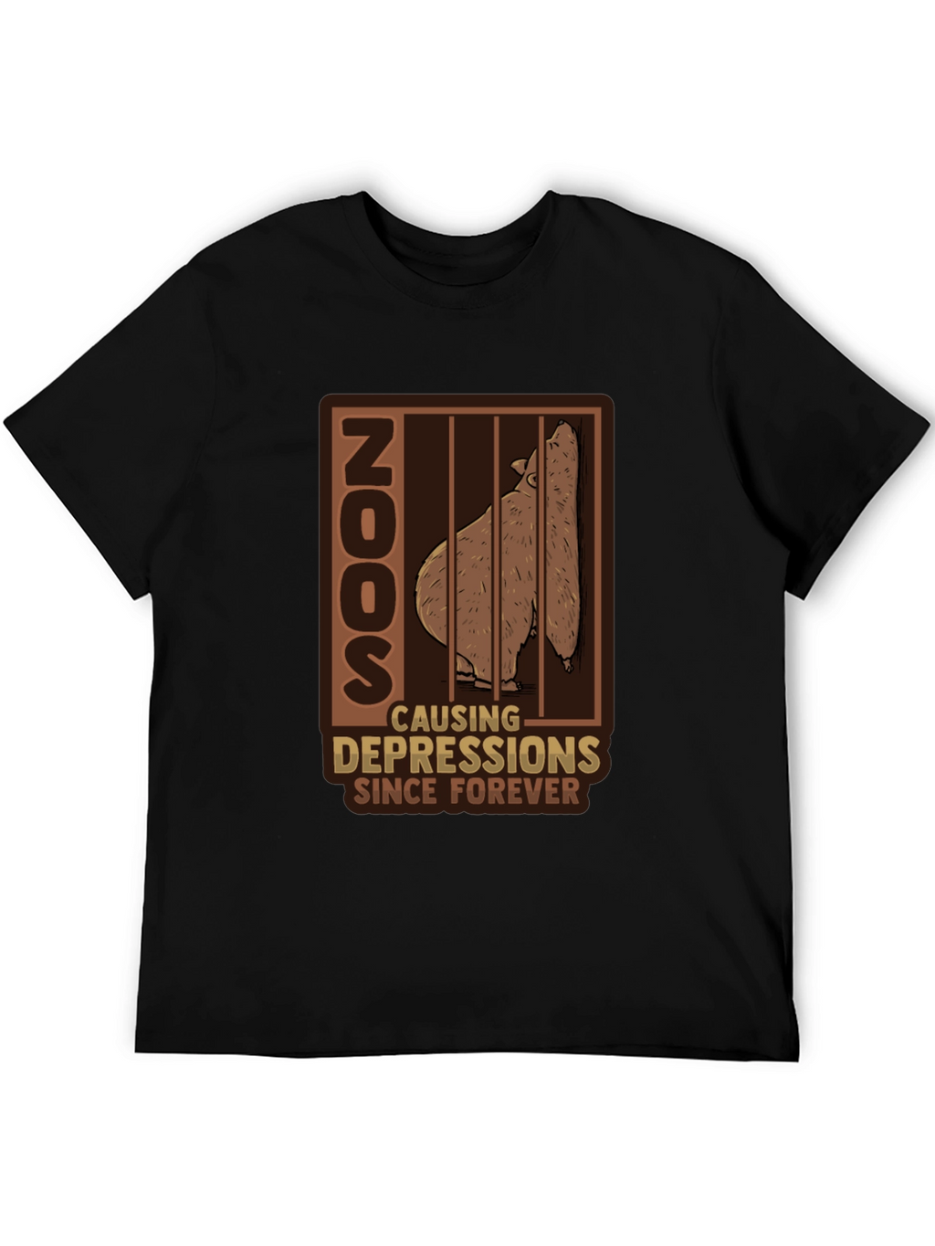 Zoo Depression T-Shirt - Bear Cage Design