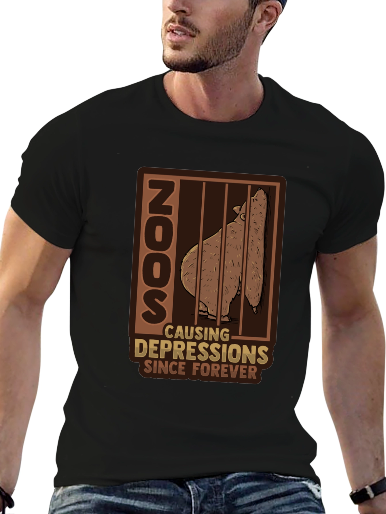 Zoo Depression T-Shirt - Bear Cage Design