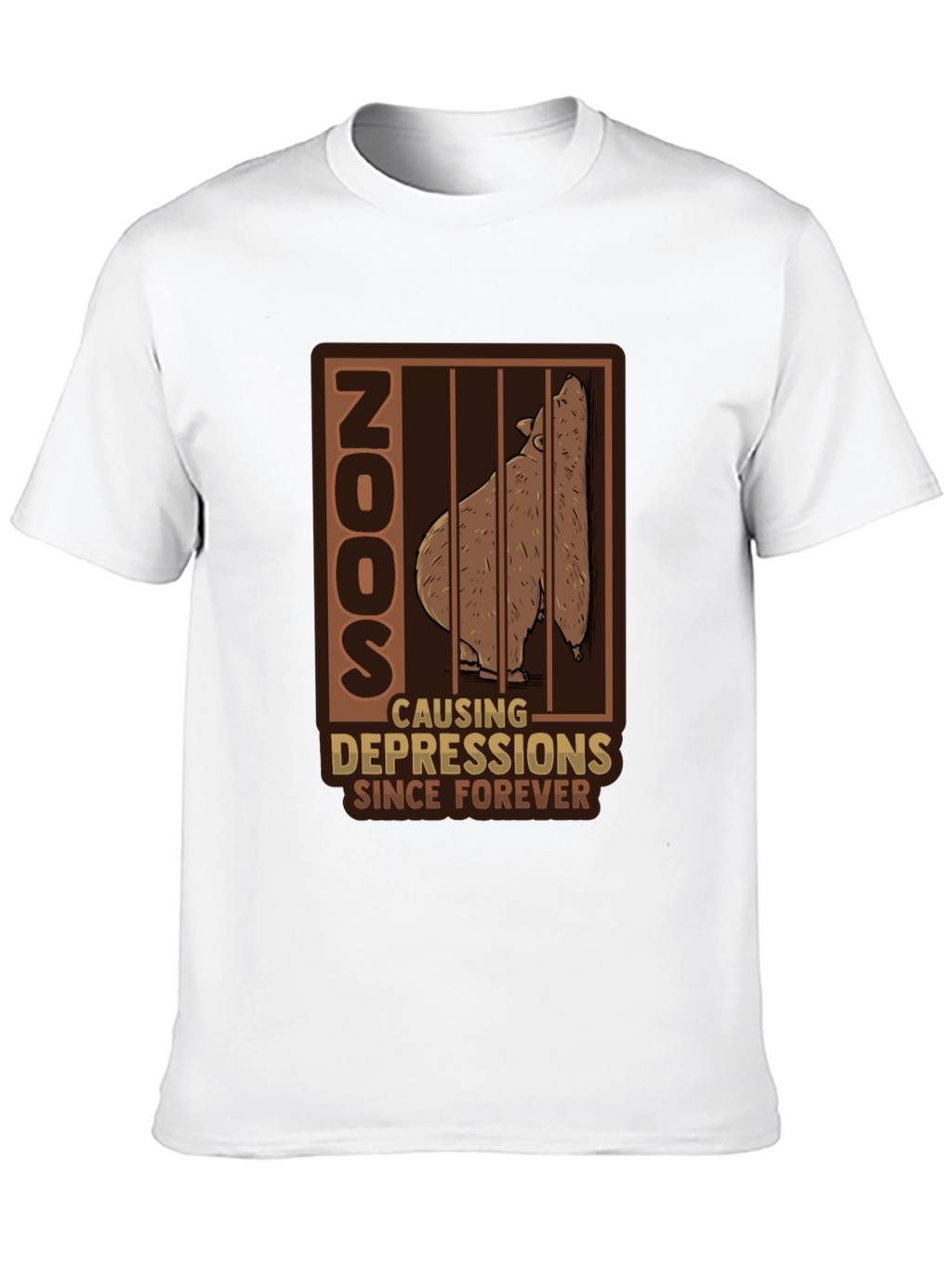 Zoo Depression T-Shirt - Bear Cage Design