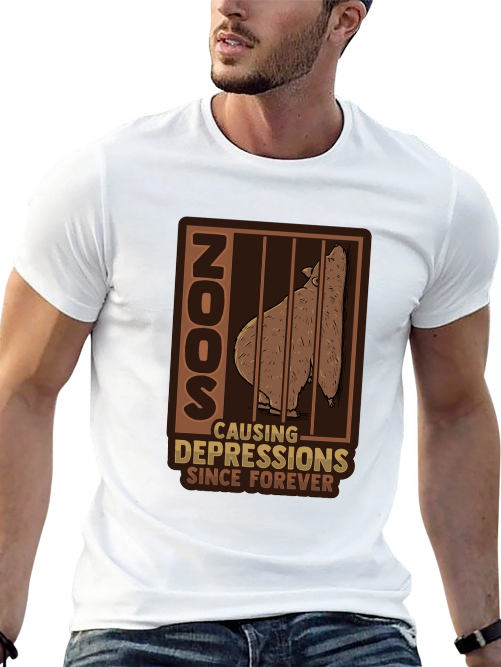 Zoo Depression T-Shirt - Bear Cage Design