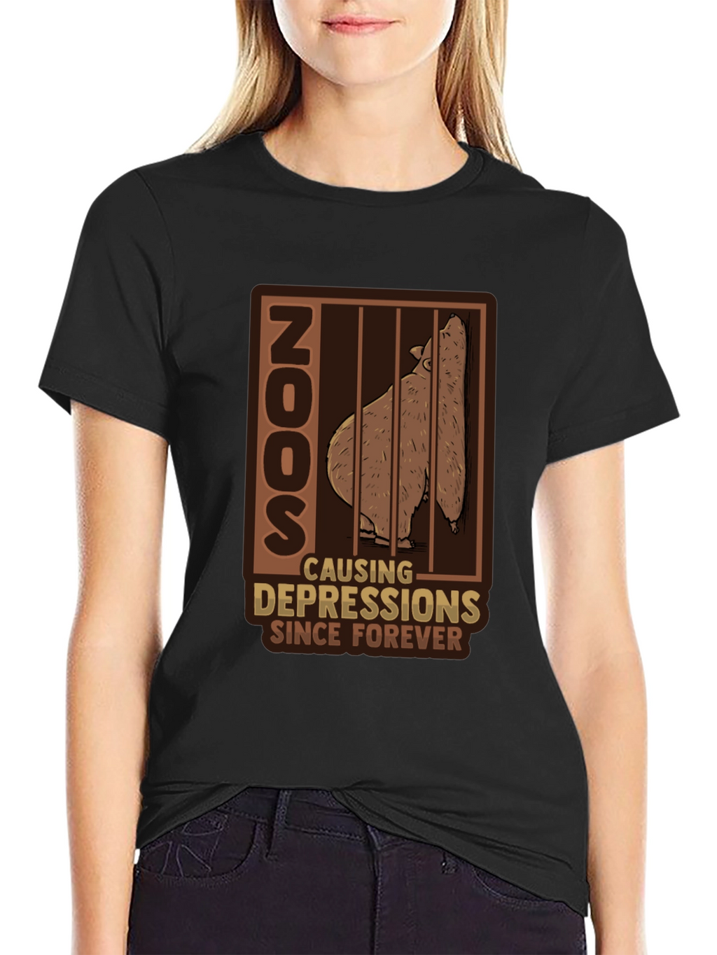 Zoo Depression T-Shirt - Bear Cage Design