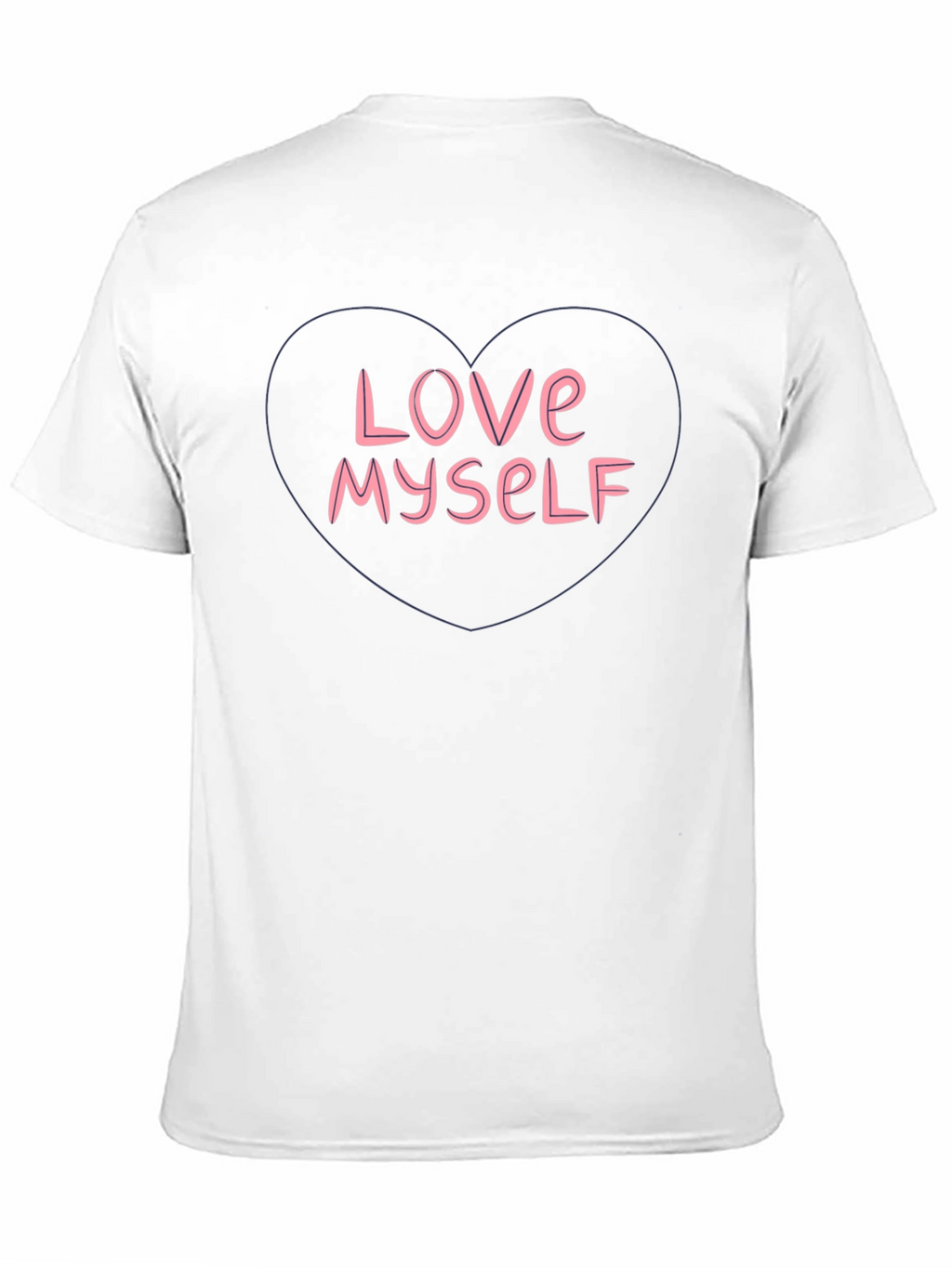Love Myself Graphic Tee - Heart Design Black T-Shirt