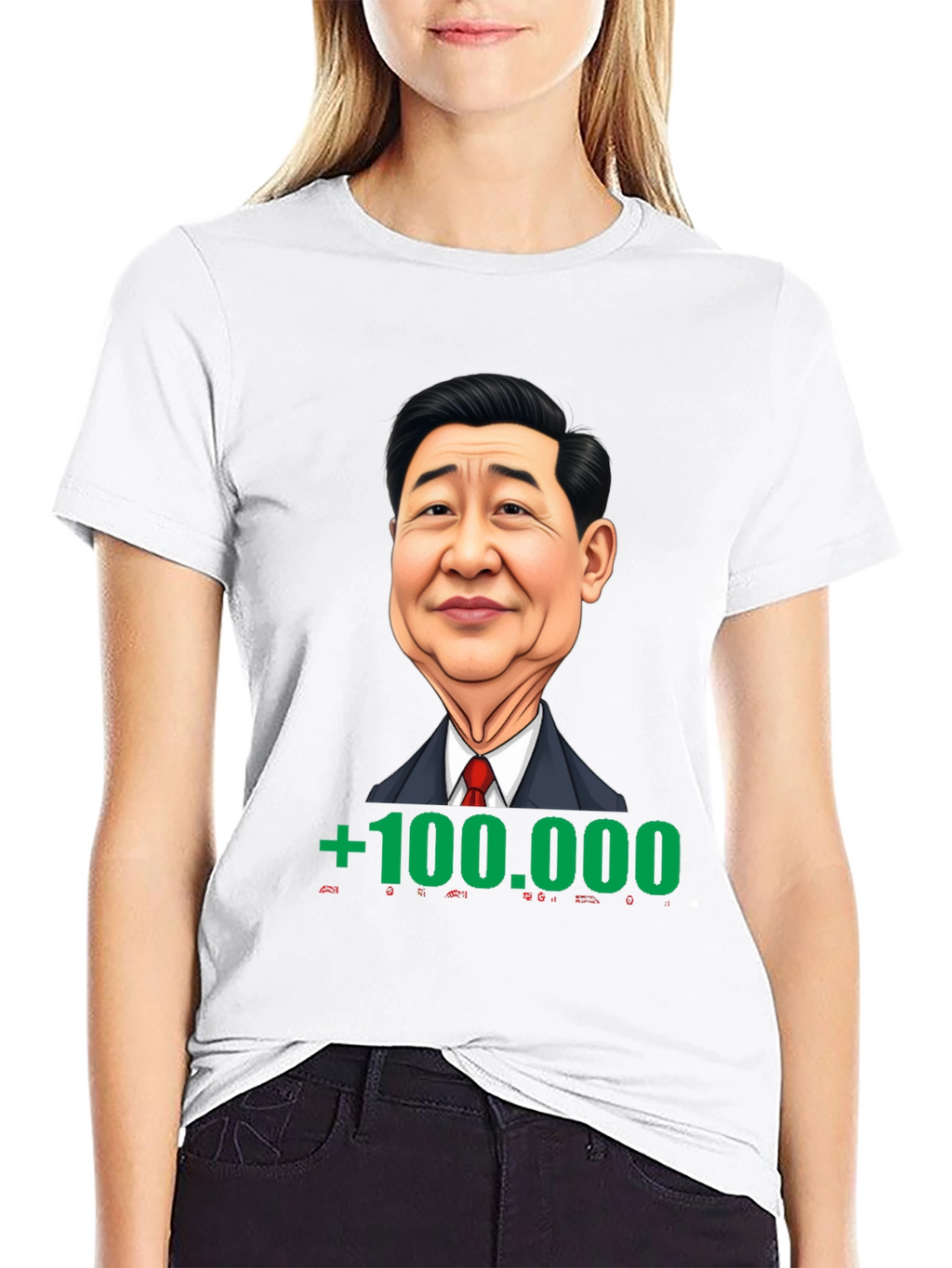 Humorous Graphic Tee: Xi Jinping +100000