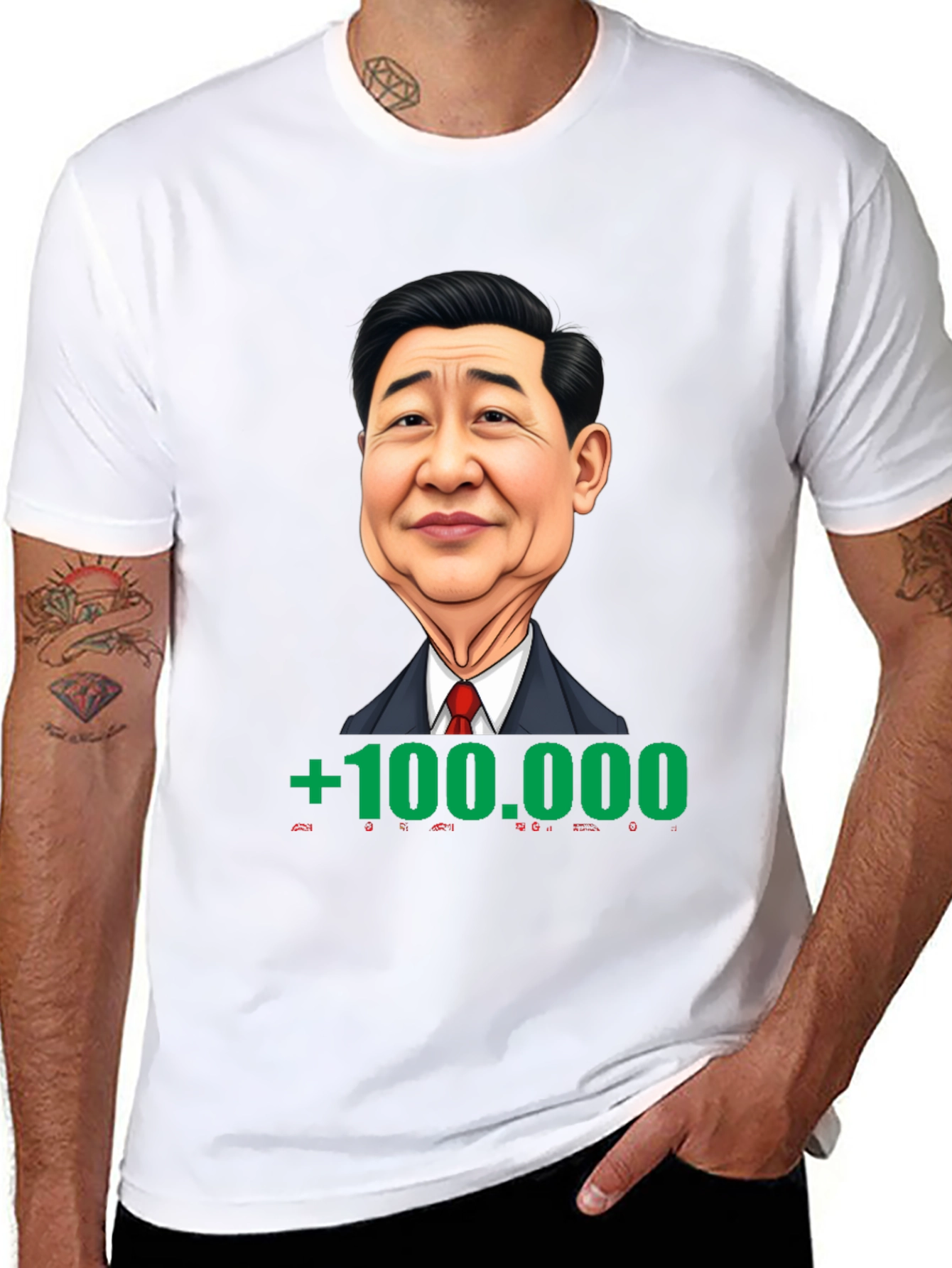 Humorous Graphic Tee: Xi Jinping +100000