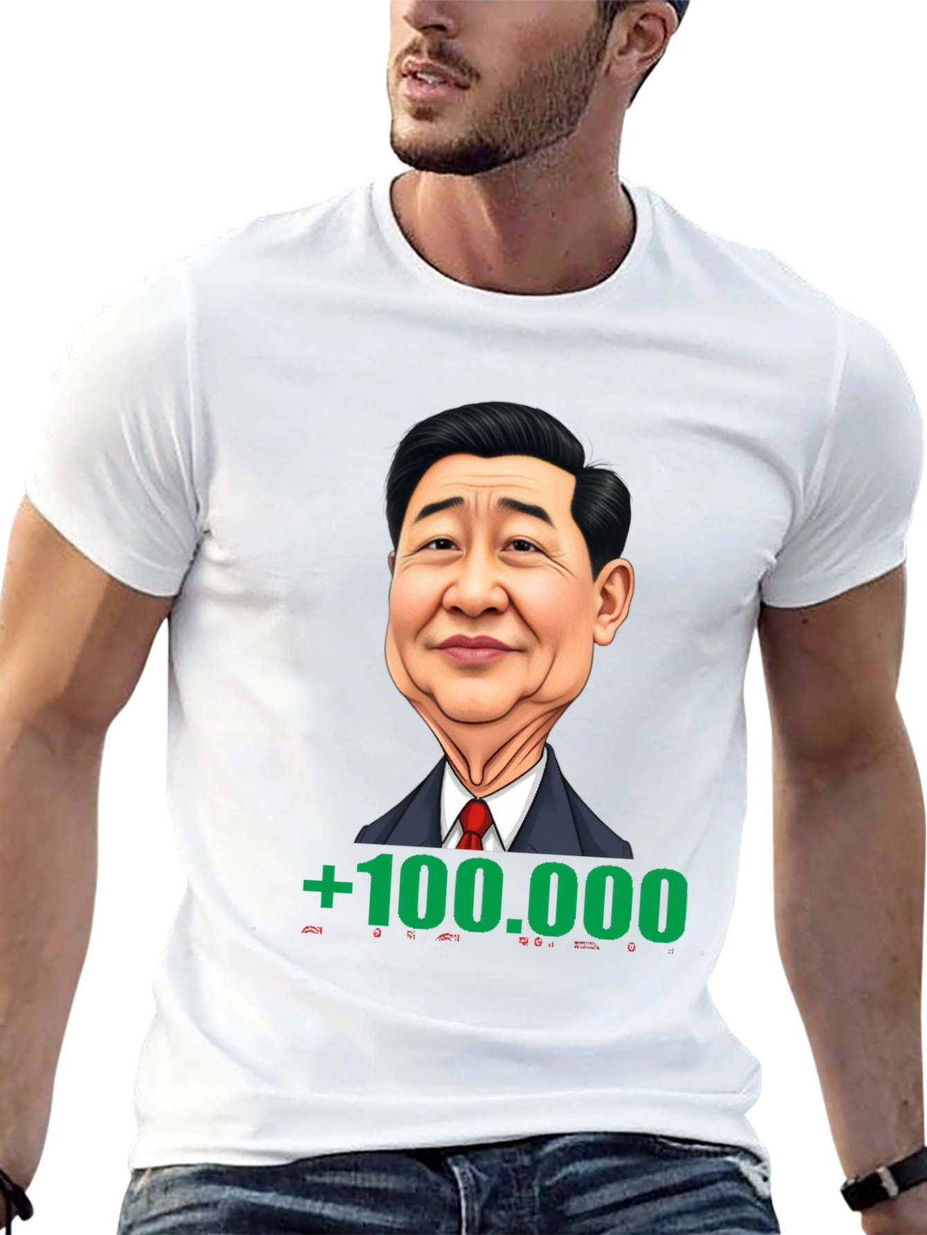 Humorous Graphic Tee: Xi Jinping +100000