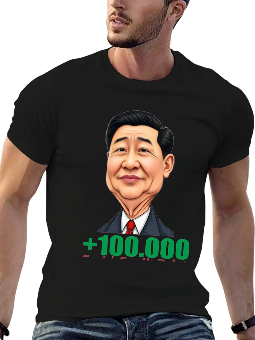 Humorous Graphic Tee: Xi Jinping +100000