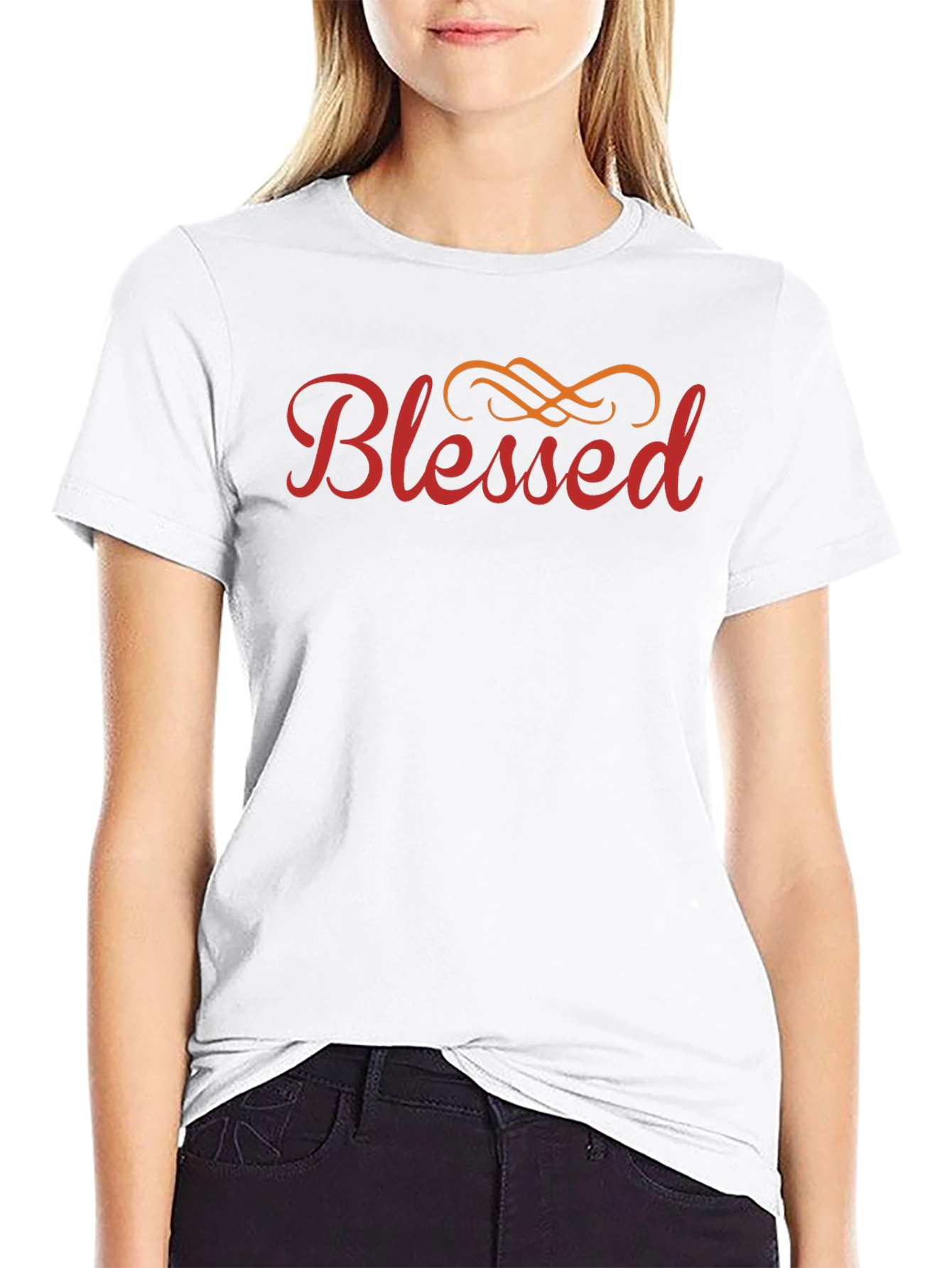Blessed Graphic Print Crew Neck T-Shirt