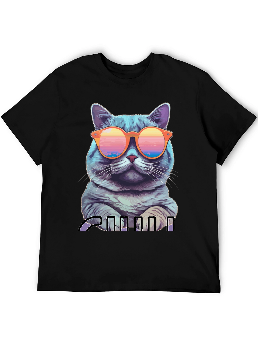 Cool Cat Graphic T-Shirt - Retro Sunglasses Design