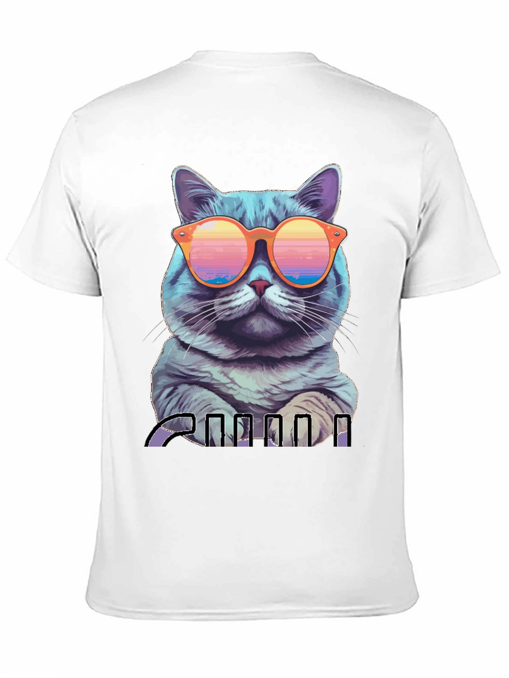 Cool Cat Graphic T-Shirt - Retro Sunglasses Design