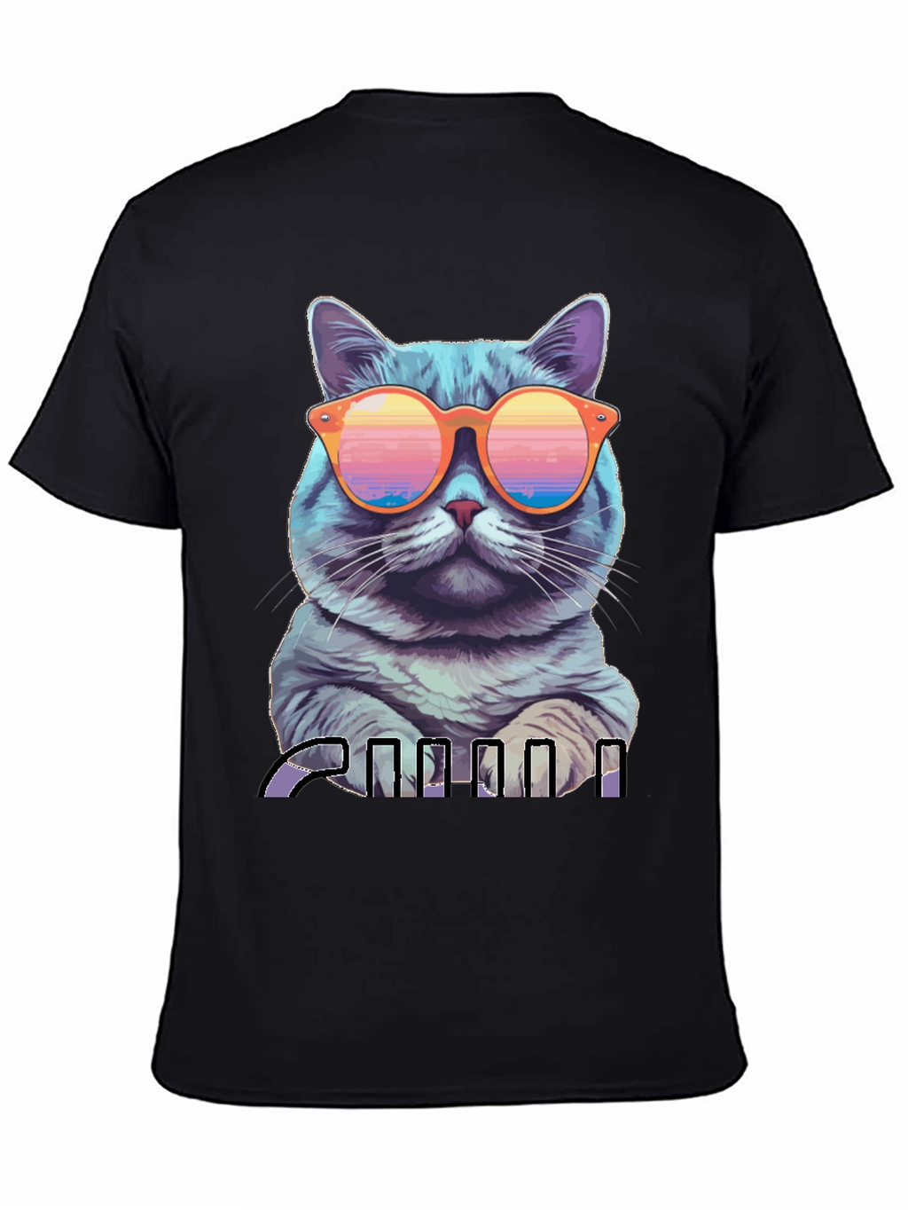 Cool Cat Graphic T-Shirt - Retro Sunglasses Design