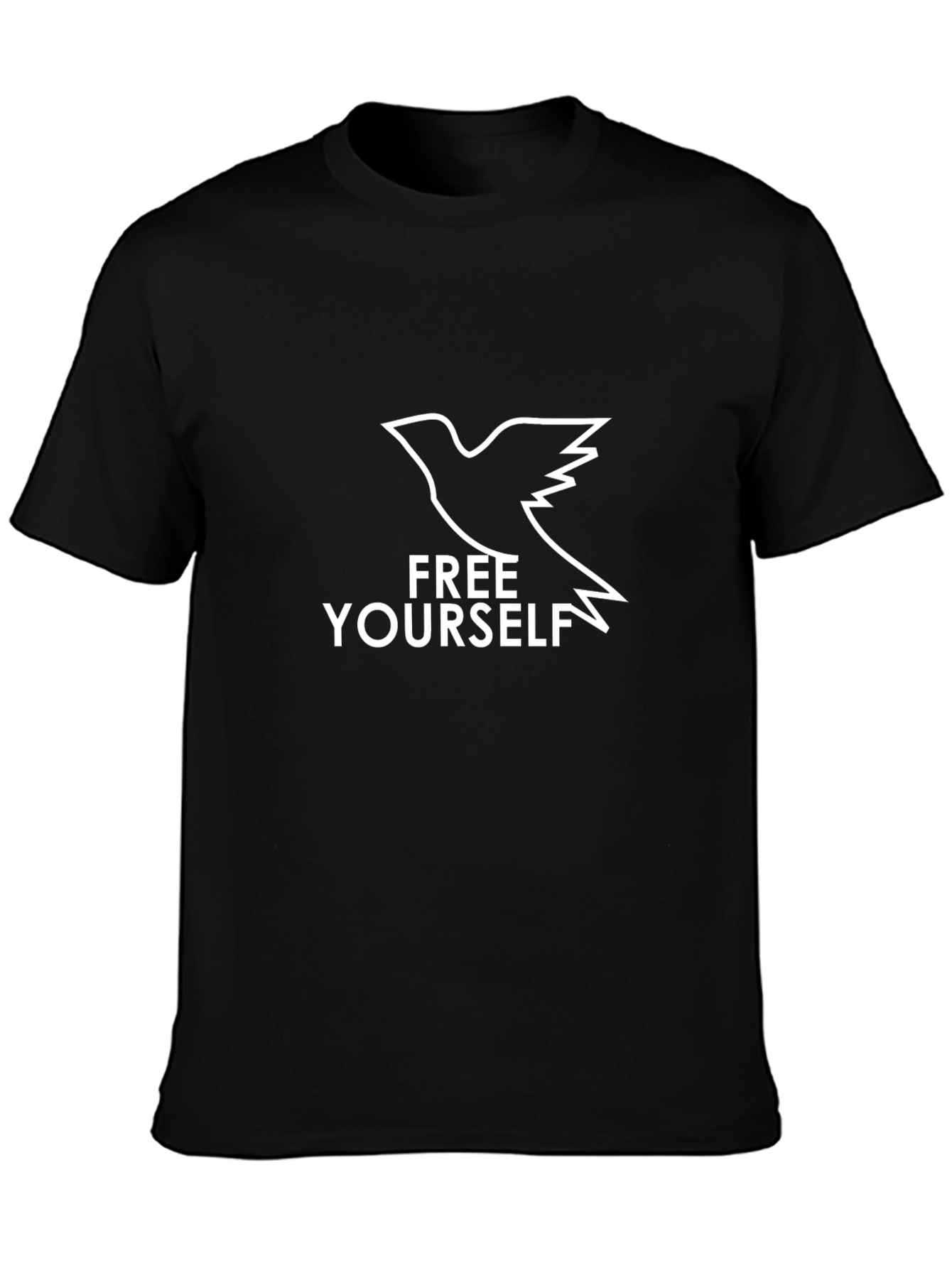 Free Yourself Graphic Tee - Black Cotton T-Shirt