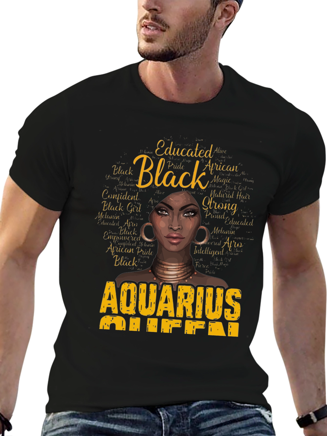 Black Aquarius Queen Graphic Tee