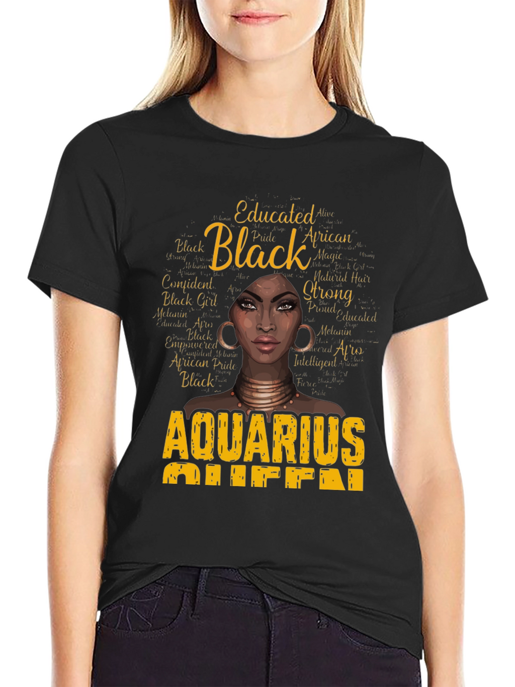 Black Aquarius Queen Graphic Tee