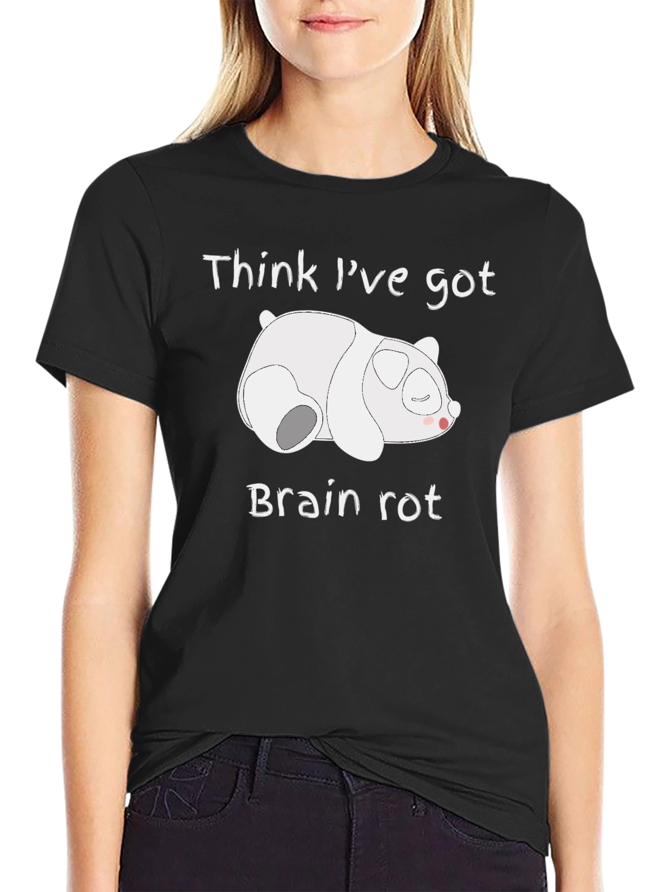 Brain Rot Panda Graphic Tee - Comfortable Cotton T-Shirt