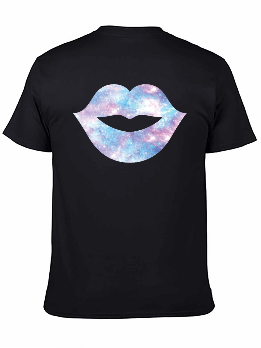 Galaxy Lips Graphic Black T-Shirt