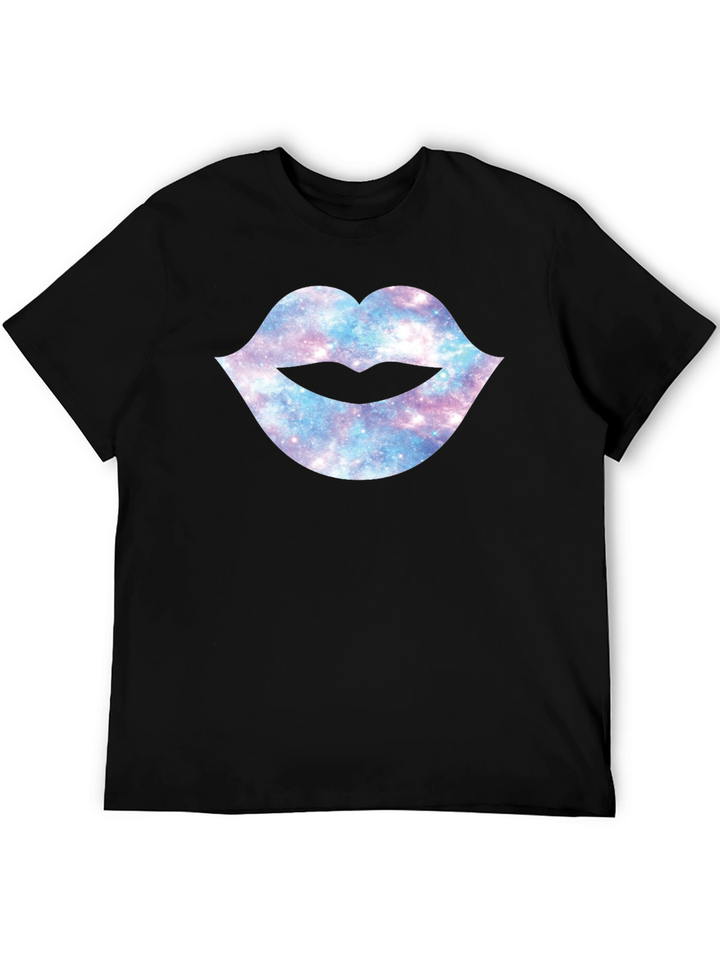 Galaxy Lips Graphic Black T-Shirt
