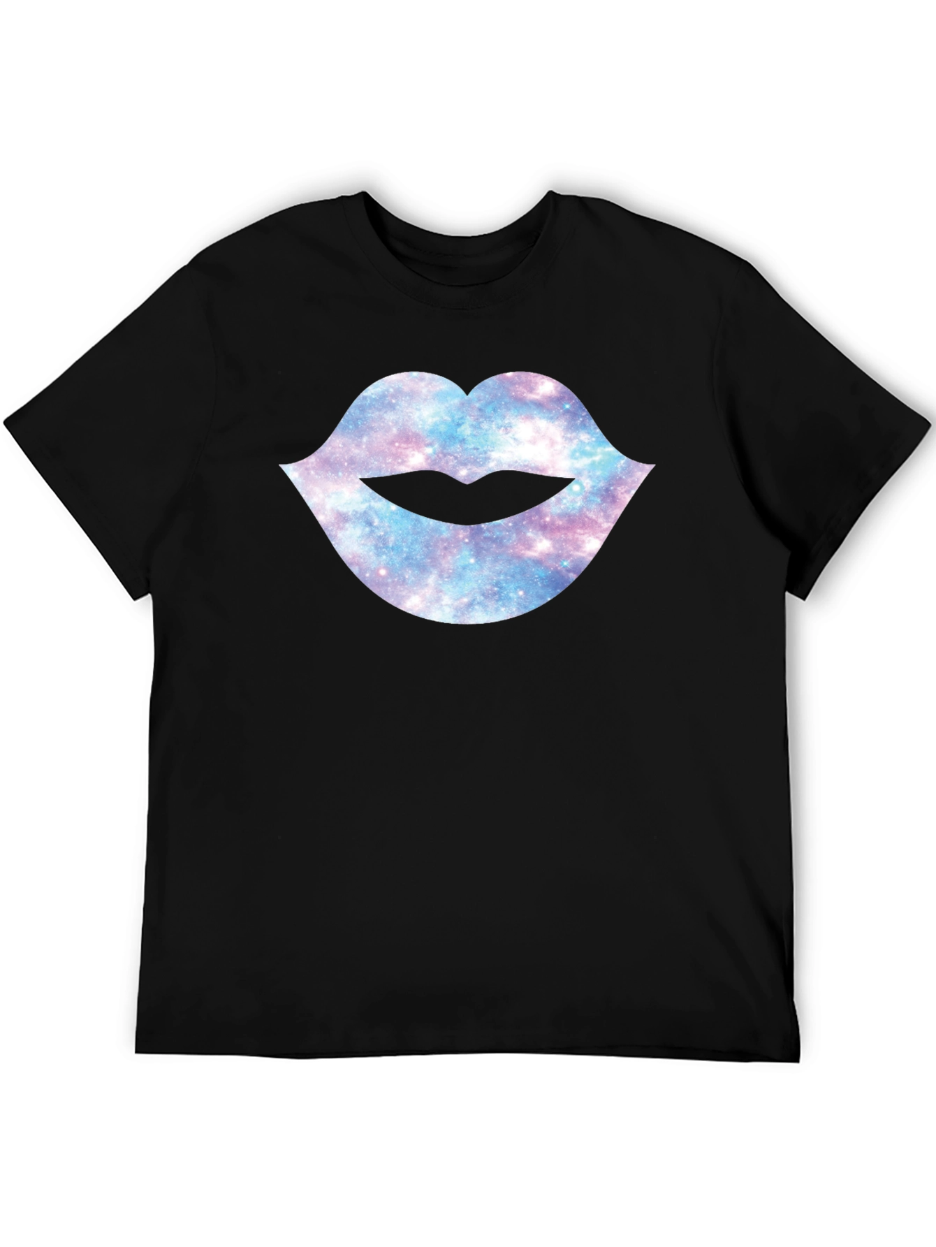 Galaxy Lips Graphic Black T-Shirt