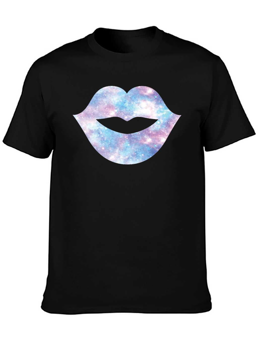 Galaxy Lips Graphic Black T-Shirt