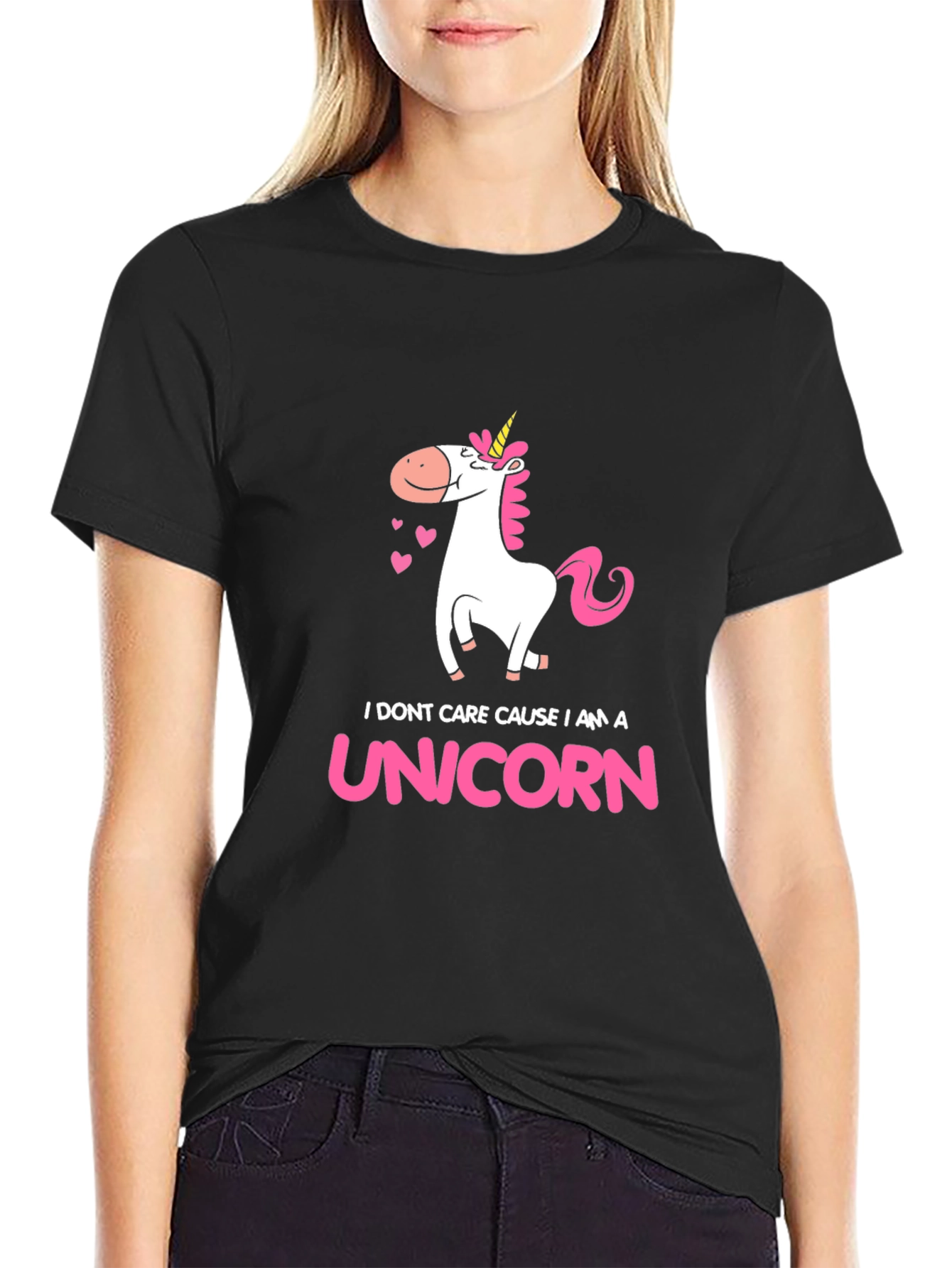 I am a Unicorn Graphic Tee - Black Cotton T-Shirt