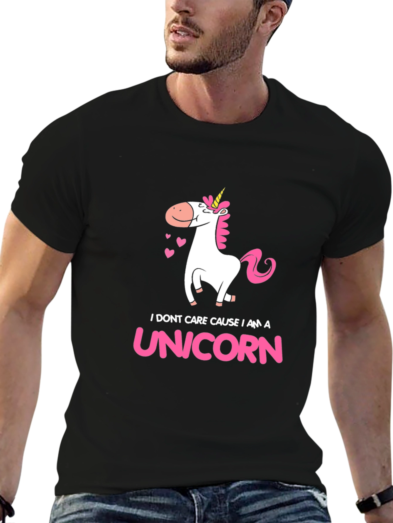 I am a Unicorn Graphic Tee - Black Cotton T-Shirt