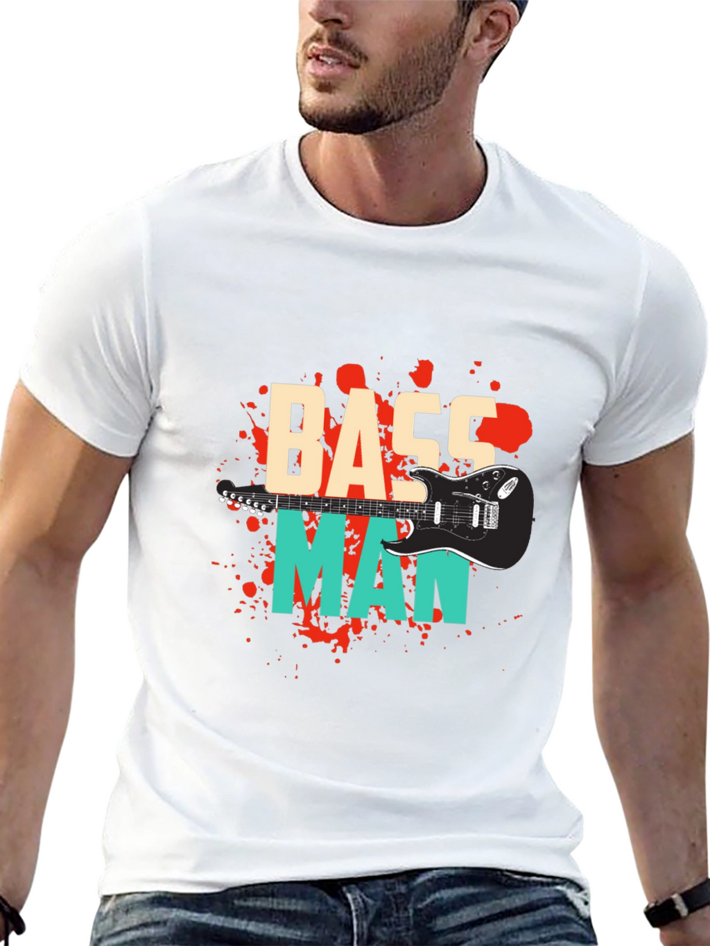 Bass Man Graphic Tee - Music Lover T-Shirt