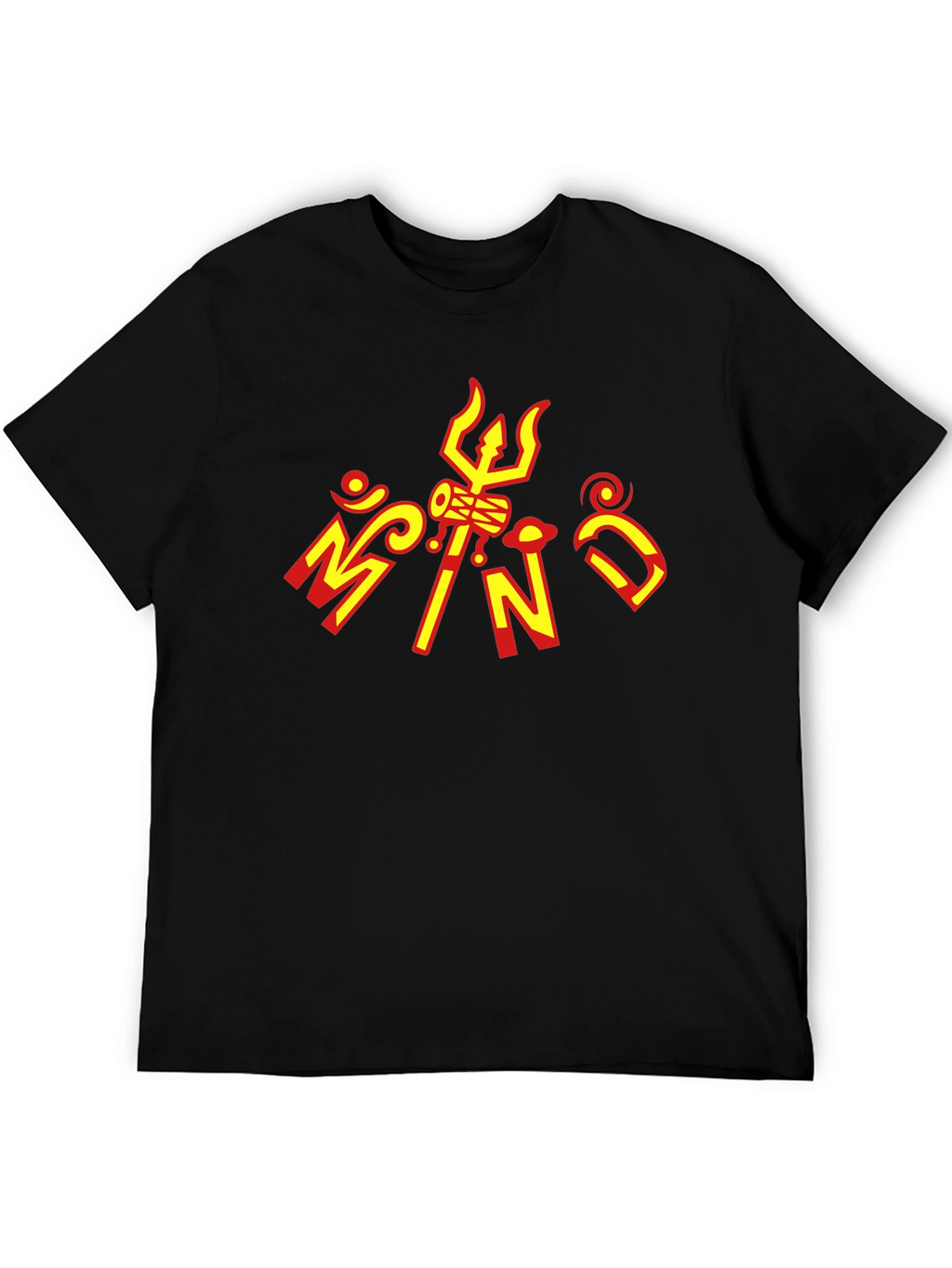 Black Graphic Tee - Hindu Design