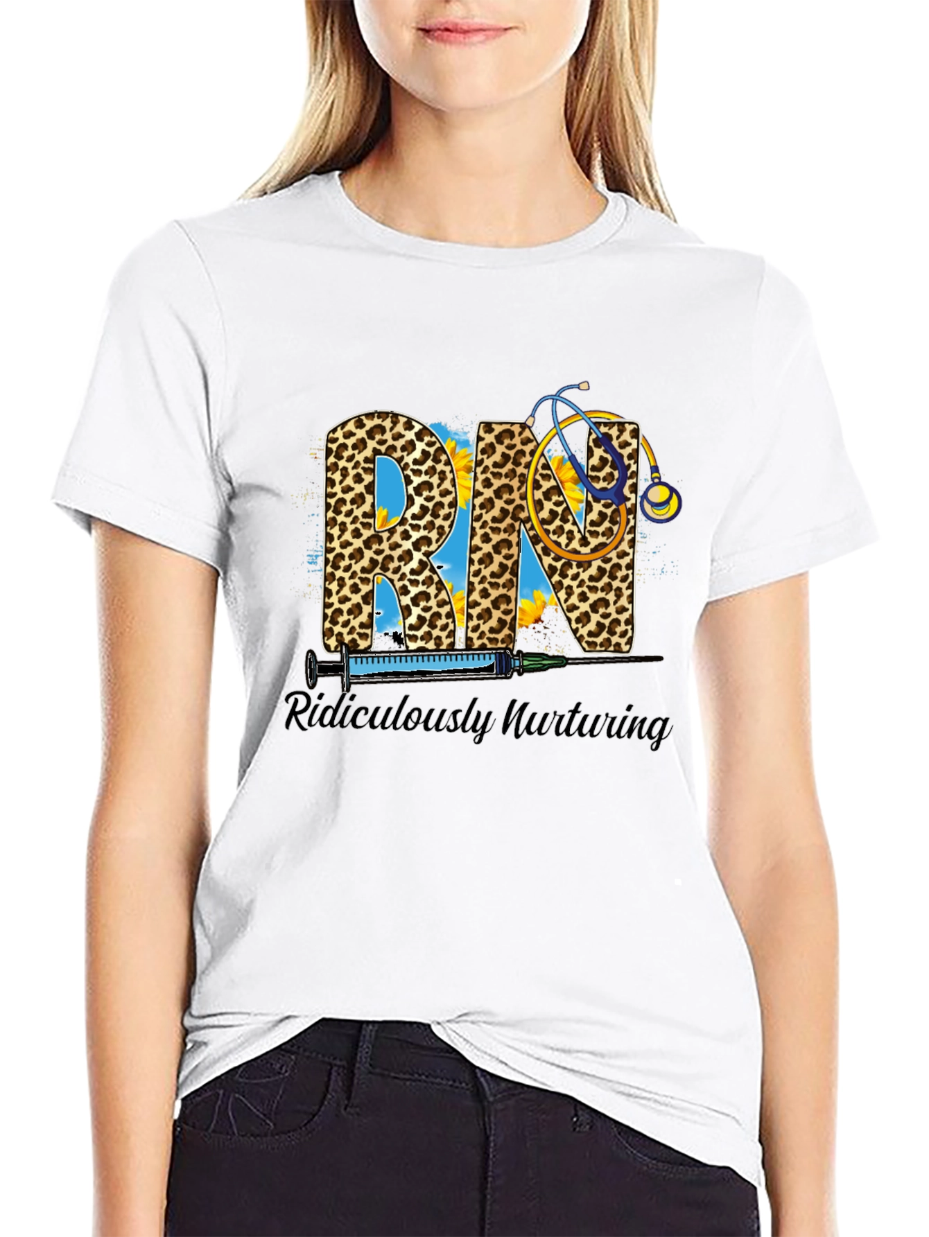 RN Leopard Print Graphic T-Shirt