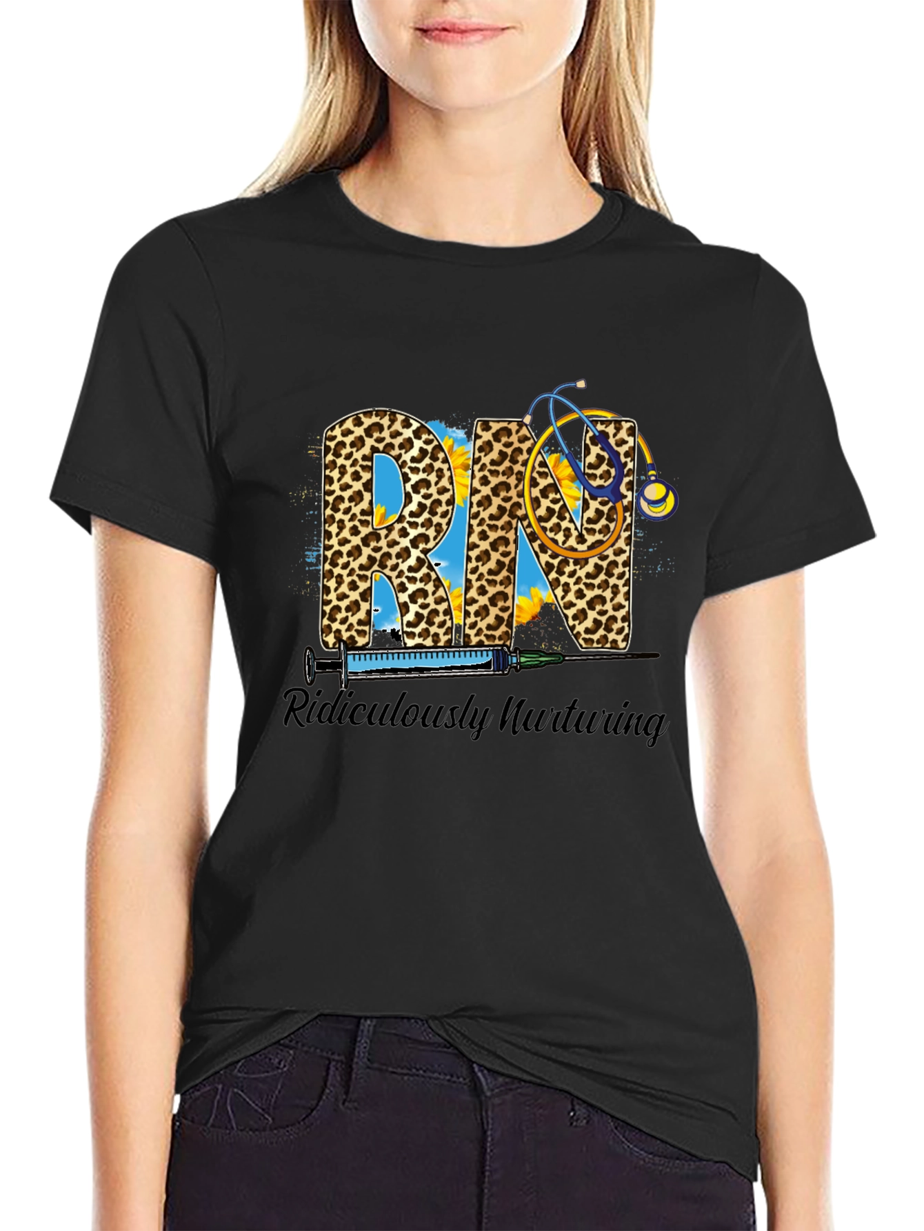 RN Leopard Print Graphic T-Shirt