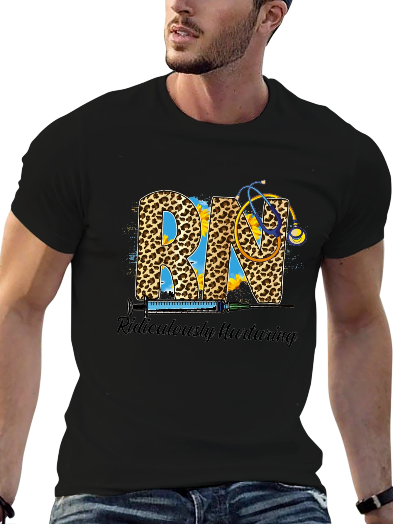 RN Leopard Print Graphic T-Shirt